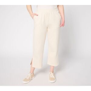 Anybody Women's Pants Sz XL Tall French Terry Pockets White A692382